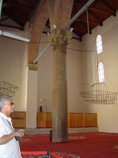Interior columns of the Isa Bey Mosque