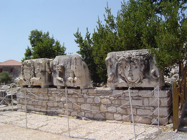 Medusa heads at the Temple of Apollo