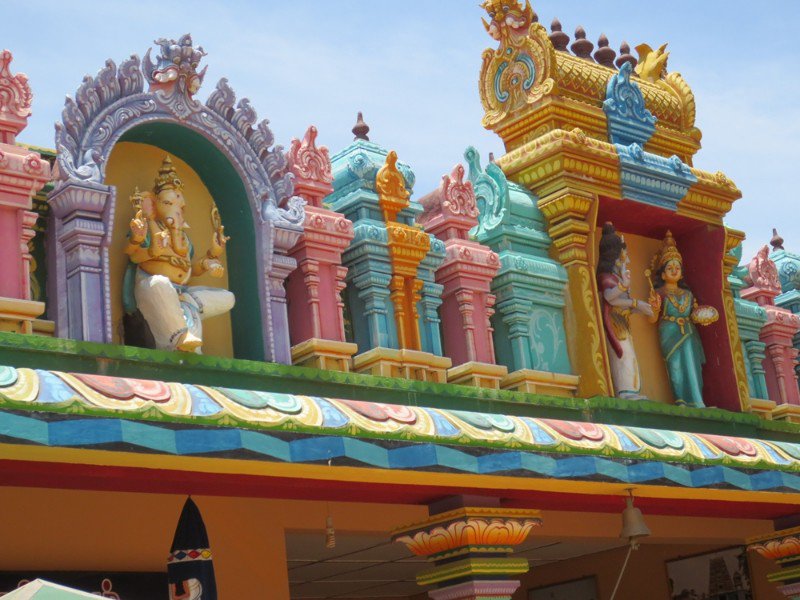 Colourful temple decor
