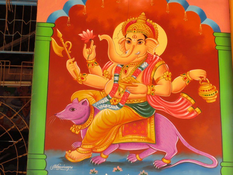 Ganesh rides a rat 