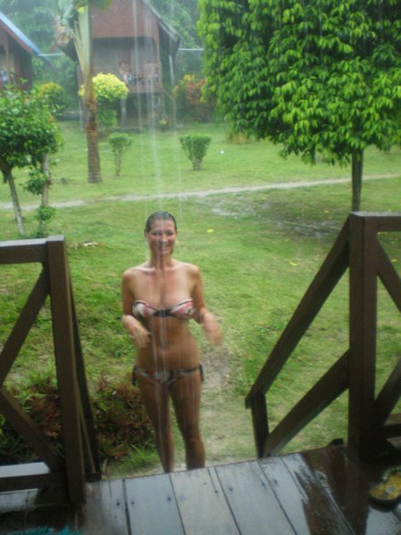 Kecil Island - Showering in the Rain!!!!!