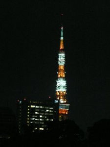 View of Tokyo Tower from my sister's apartment