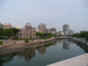 View of A-Bomb dome from Aioi Bridge