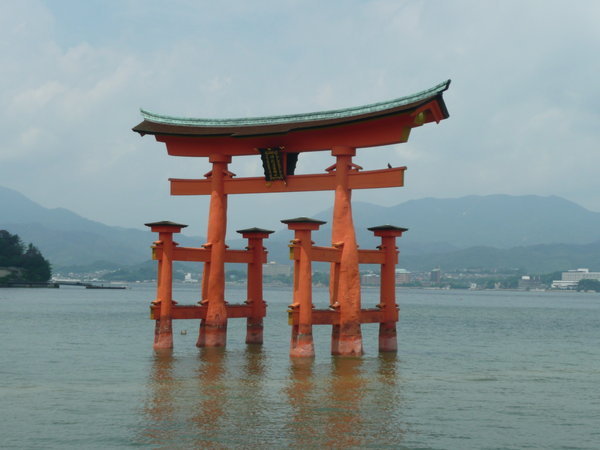 Torii gate to Itsukushima Shrine