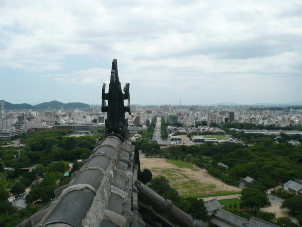 View of downtown Himeji from main tower