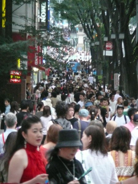 A sea of people shopping in Shibuya