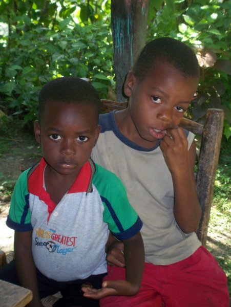 These boys were at one of the homes we prayed for.
