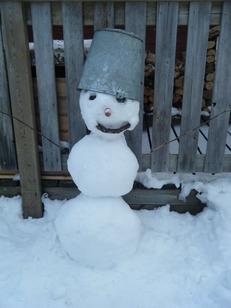 Snowman built by Reto