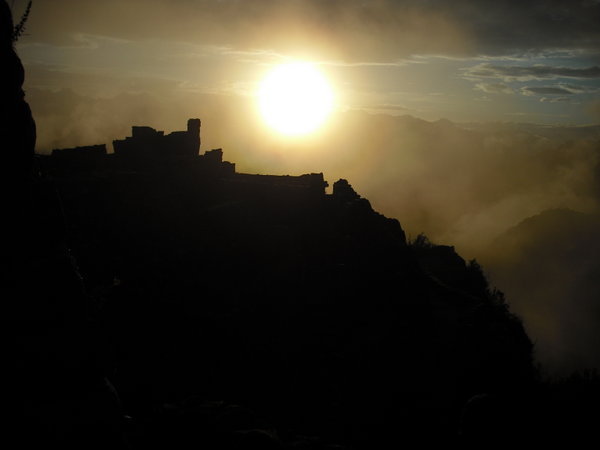 Sunset over Sayacmarca Inca Site