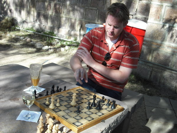 Playing chess...