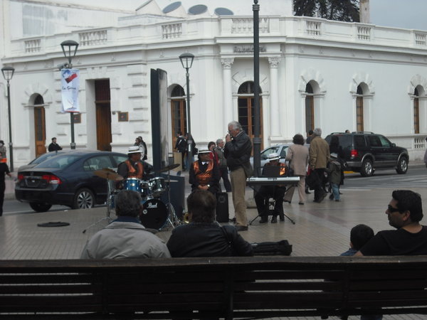 Band playing at the Plaza de Armas in La Serena