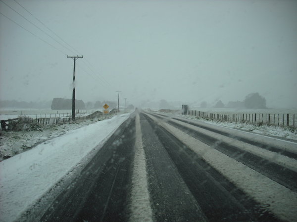 Snow on the road to Wellington