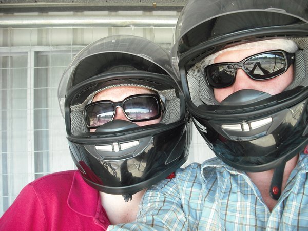 Stigette and Stig on the go-kart track