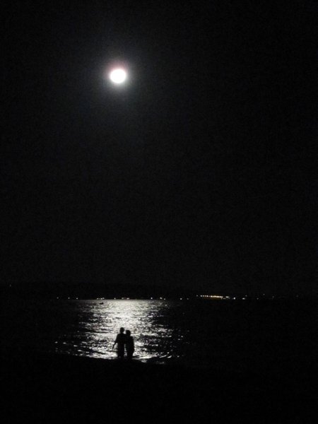 Full moon on the beach in Mui Ne