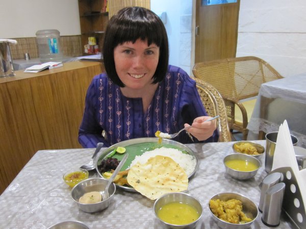 Sinead enjoying a Bengal meal
