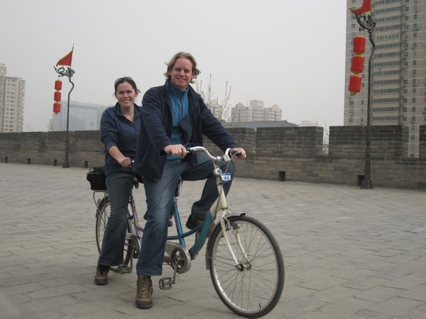 Cycling on the city wall