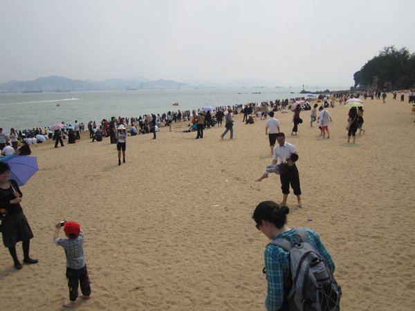 The 'quiet' beach in Gulang Yu