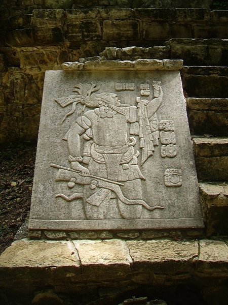 Low relief Mayan carving