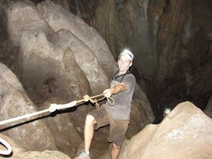 Rock Climbing in a Cave