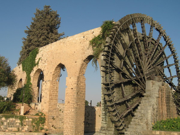 The famous water wheels of Hama, Syria