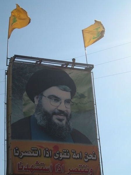 Hezbollah posters in the Bekaa Valley