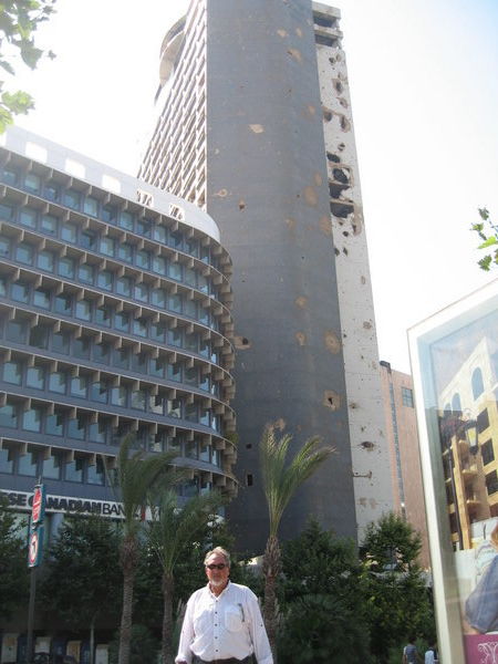 The Holiday Inn in Beirut filled with pock marks and bombshell holes