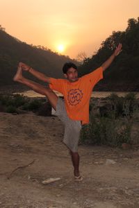 One of the Ashram Staff Dances in the Dusk