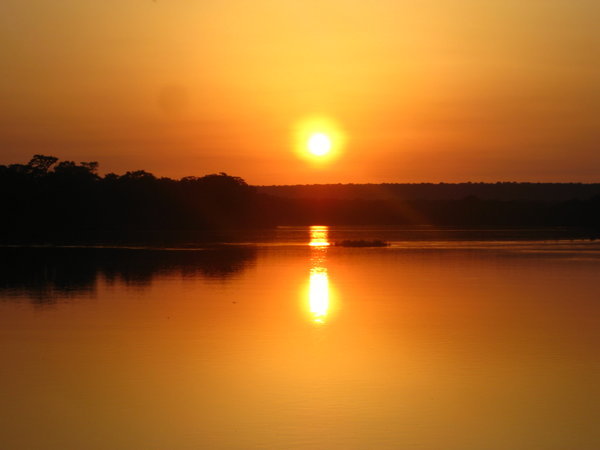 Sunset on the Sangha river