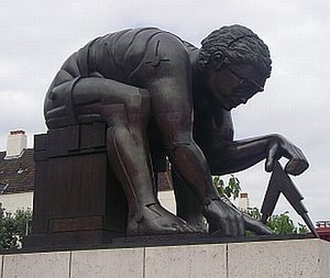 Sculpture outside library