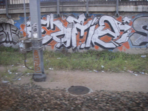 Graffitti outside Paris train station