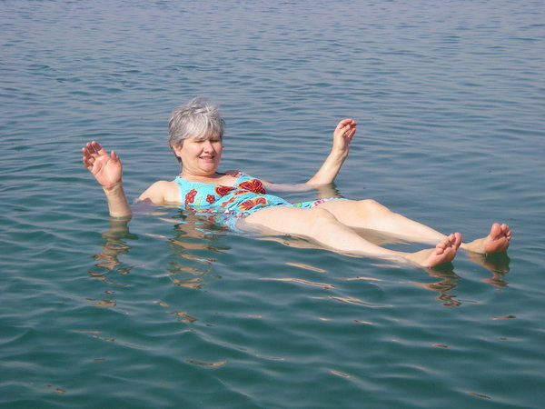 E.. floating on Dead Sea