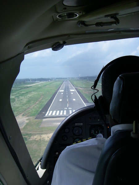 Landing on runway at Zanzibar