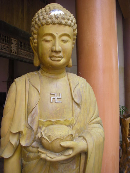 Carved wood Budha