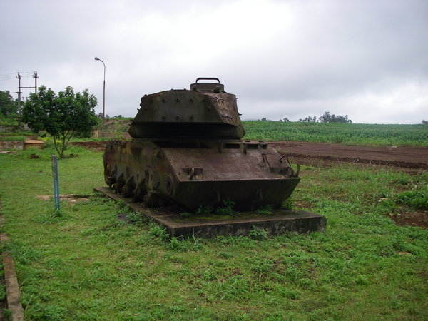 Destroyed tank at Khe Sanh