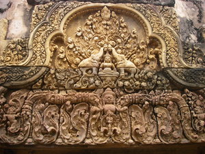 Fine stone carvings at Banteay Srei