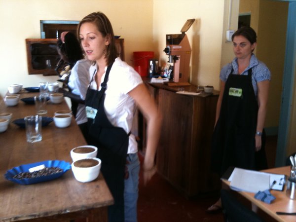 Me 'cupping' coffee!