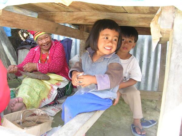 Ifugao kids under the table