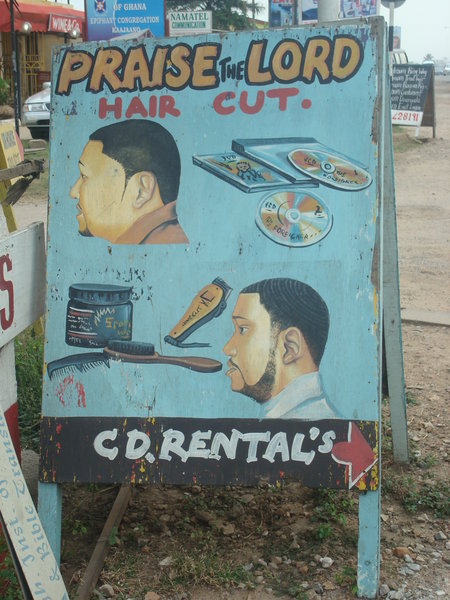 Hair salon off Labadi Road, Accra.