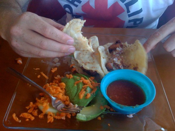 Taco Platter (half eaten)