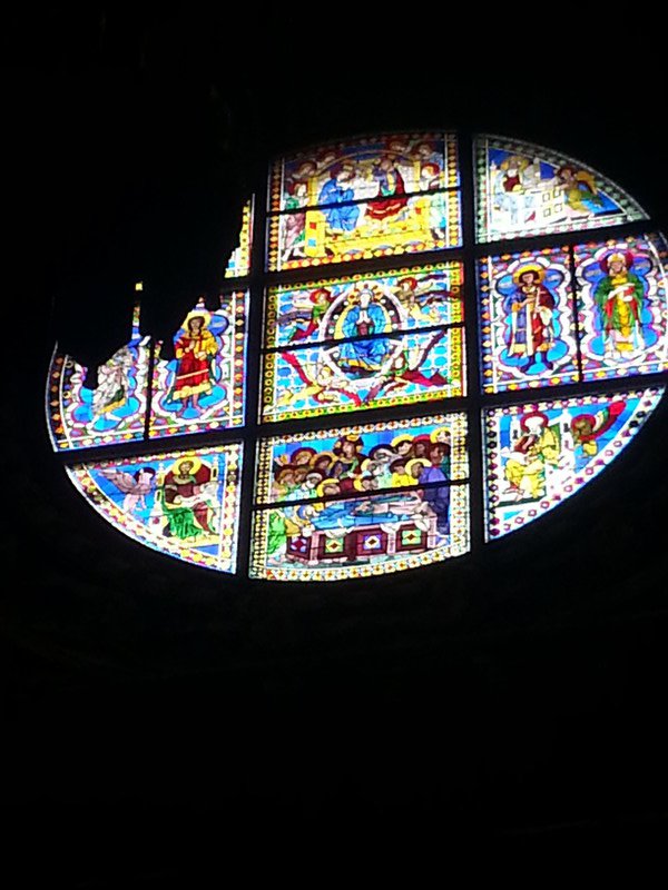 I tried to get a picture of the stained glass window.