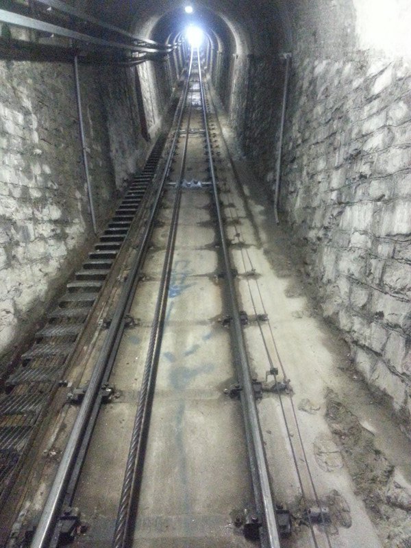 The tracks from the launch building