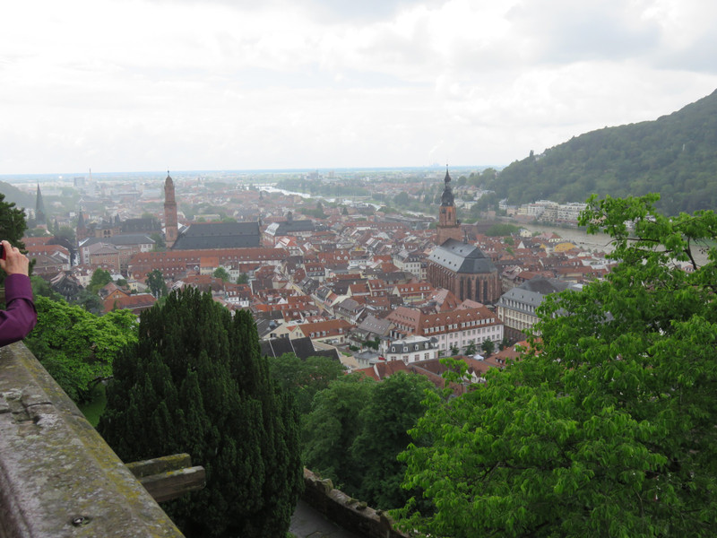 Heidelberg old town as seen from the Castle on the hill.