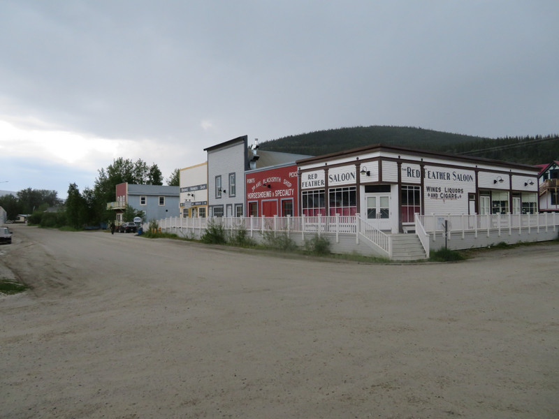 Various views of the many colorful buildings in Dawson City
