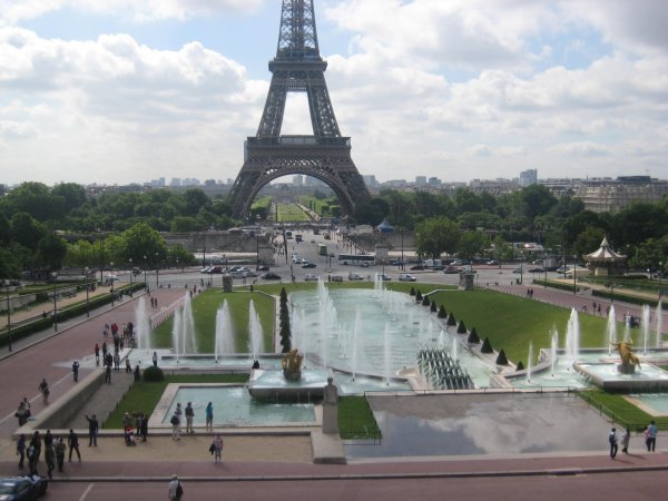 Eiffel Tower with fountains