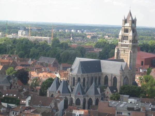 View of church tower from Belfry