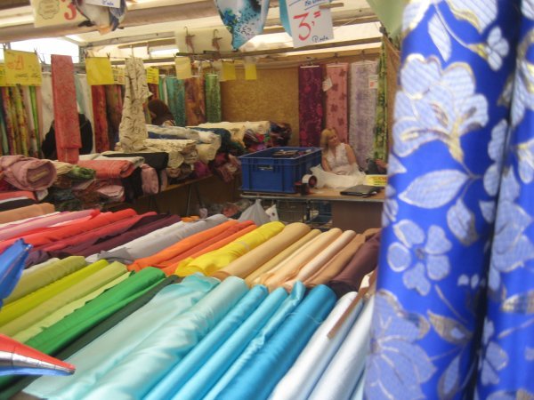 Fabric stall at Blaak market