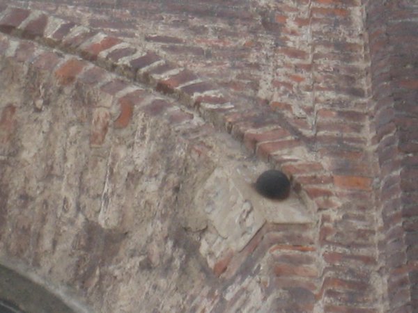 Closeup of the cannonball