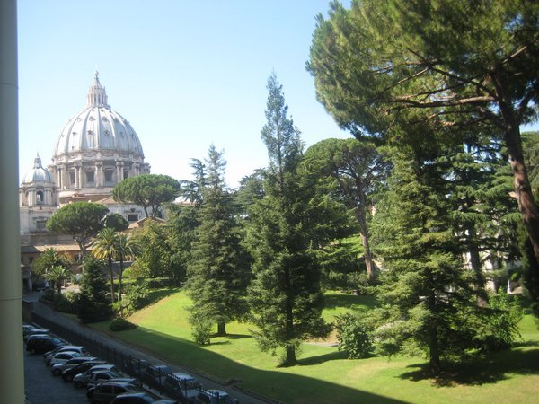 View of St. Peter's dome from the Vatican museum