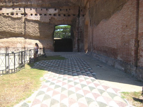 Floor mosaics in the Baths of Caracalla