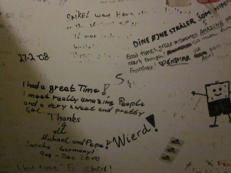 Writing on the bathroom wall